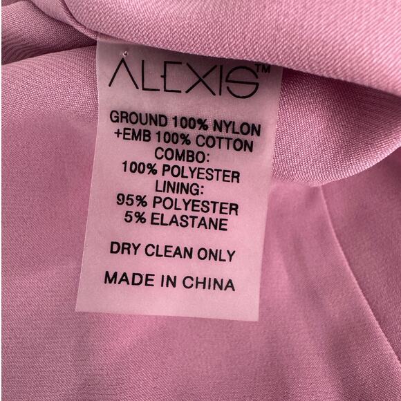 Alexis Zendaya Lace Crochet Cut Out Long Sleeve Dress Lilac Macrame size XS - Picture 12 of 15